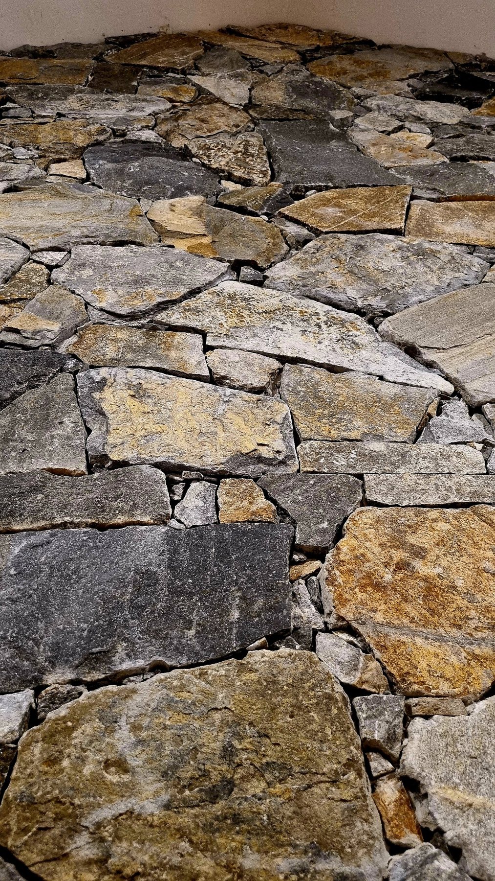 Looking up the face of the stonework